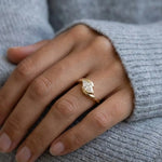 Load image into Gallery viewer, Diamond Bezel Set Ring in 9K, 14K, 18K White, Yellow, or Rose Gold Handcrafted Lab-Grown Diamonds, SGL & IGI Certified Jwalin Jewels