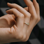 Load image into Gallery viewer, Lab Grown Diamond Pave Ring, 14K-18K Gold Beaded Band, Statement Anniversary Gift for Wife, BFF, Gf, Love Band, VS+ Clarity, F+ Color