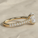 Load image into Gallery viewer, Diamond Engagement Ring 2.00 CT Oval and 0.45 CT Side Stones Pave Band in White, Yellow, Rose Gold