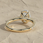 Load image into Gallery viewer, Diamond Engagement Ring 2.00 CT Oval and 0.45 CT Side Stones Pave Band in White, Yellow, Rose Gold