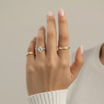 Load image into Gallery viewer, Diamond Engagement Ring 2.00 CT Oval and 0.45 CT Side Stones Pave Band in White, Yellow, Rose Gold