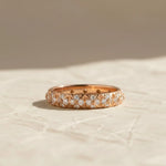 Load image into Gallery viewer, Lab Grown Diamond Pyramid Eternity Ring | 14K Solid Gold | Modern Geometric Wedding Band | Custom Fine Jewelry Jwalin Jewels