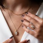 Load image into Gallery viewer, 3 Ct Lab Grown Oval Diamond Pendant, 14k Yellow Gold Bezel Necklace