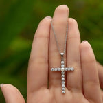 Load image into Gallery viewer, Diamond Cross Necklace Jwalin Jewels