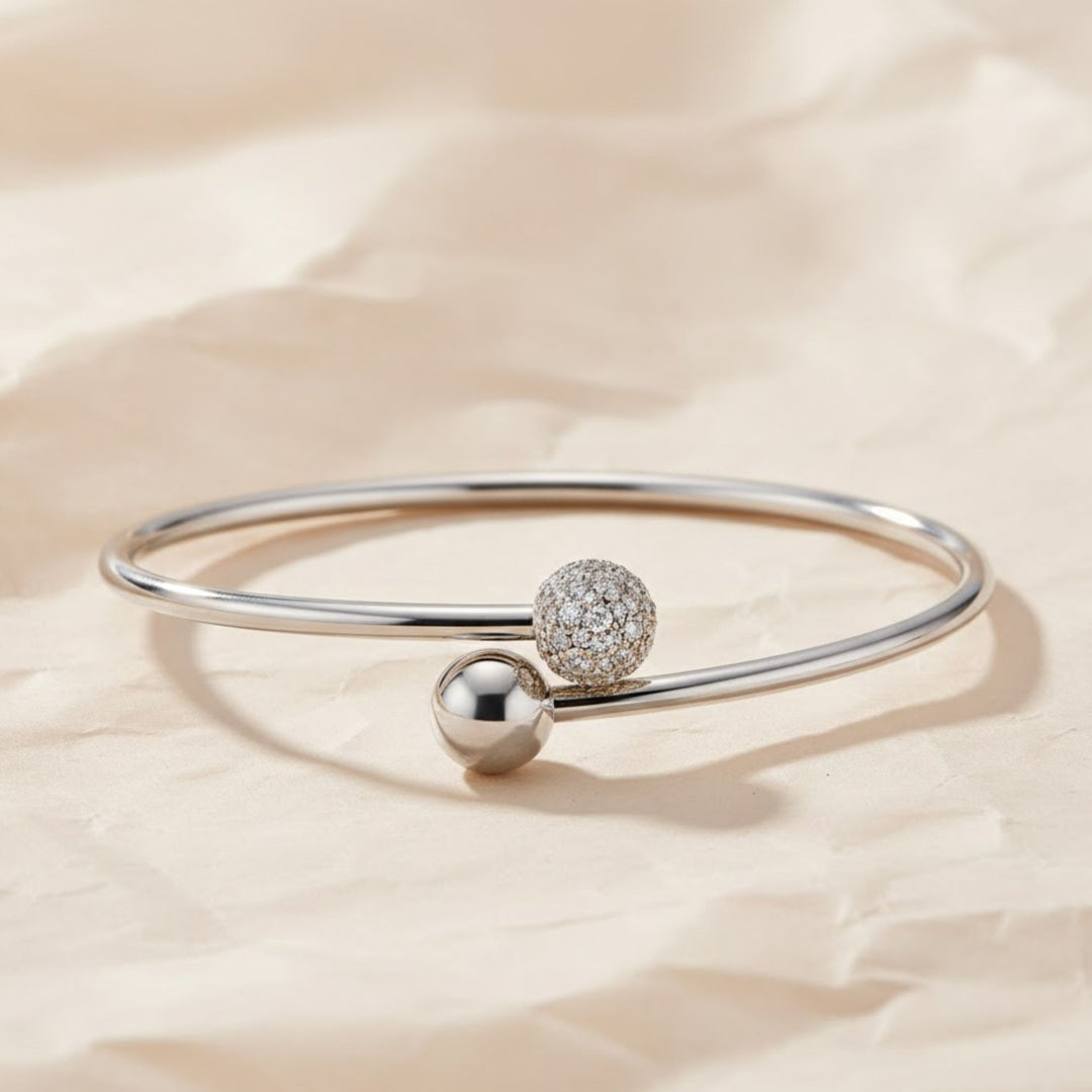 Diamond Bangle Bracelet, 1.14 Carats, Pave Set, White, Yellow, Rose Gold, Adjustable, Stackable Jewelry, Gift for Her