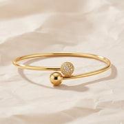 Diamond Bangle Bracelet, 1.14 Carats, Pave Set, White, Yellow, Rose Gold, Adjustable, Stackable Jewelry, Gift for Her