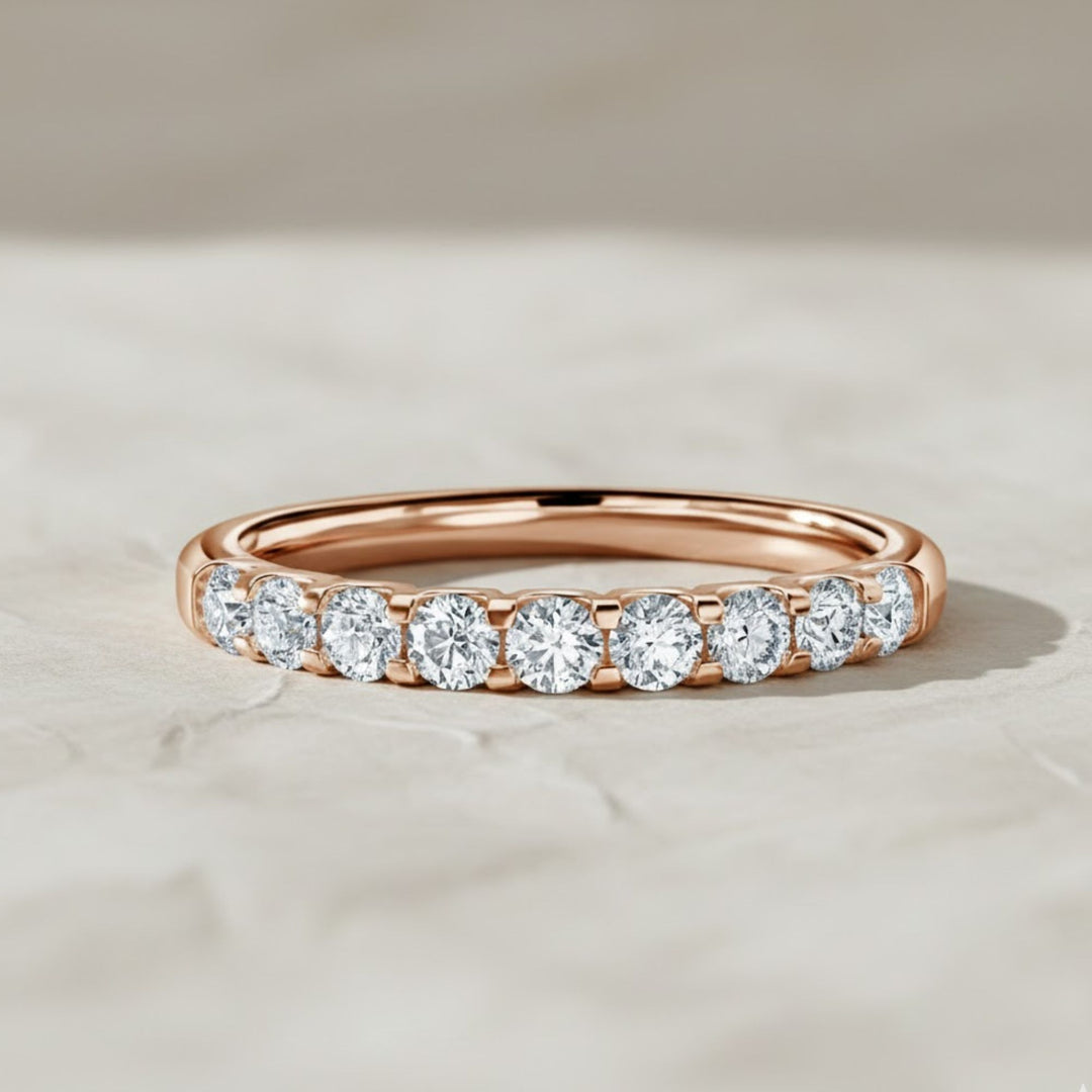 Round Cut Lab Grown Diamond Eternity Ring 0.30 CTW | 3/4th Band in 9K, 14K, 18K White, Yellow, Rose Gold | SGL Certified Jewelry