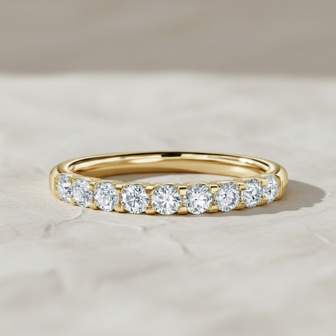 Round Cut Lab Grown Diamond Eternity Ring 0.30 CTW | 3/4th Band in 9K, 14K, 18K White, Yellow, Rose Gold | SGL Certified Jewelry
