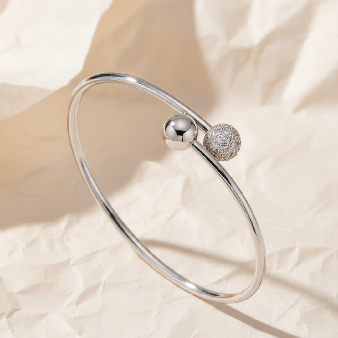 Diamond Bangle Bracelet, 1.14 Carats, Pave Set, White, Yellow, Rose Gold, Adjustable, Stackable Jewelry, Gift for Her