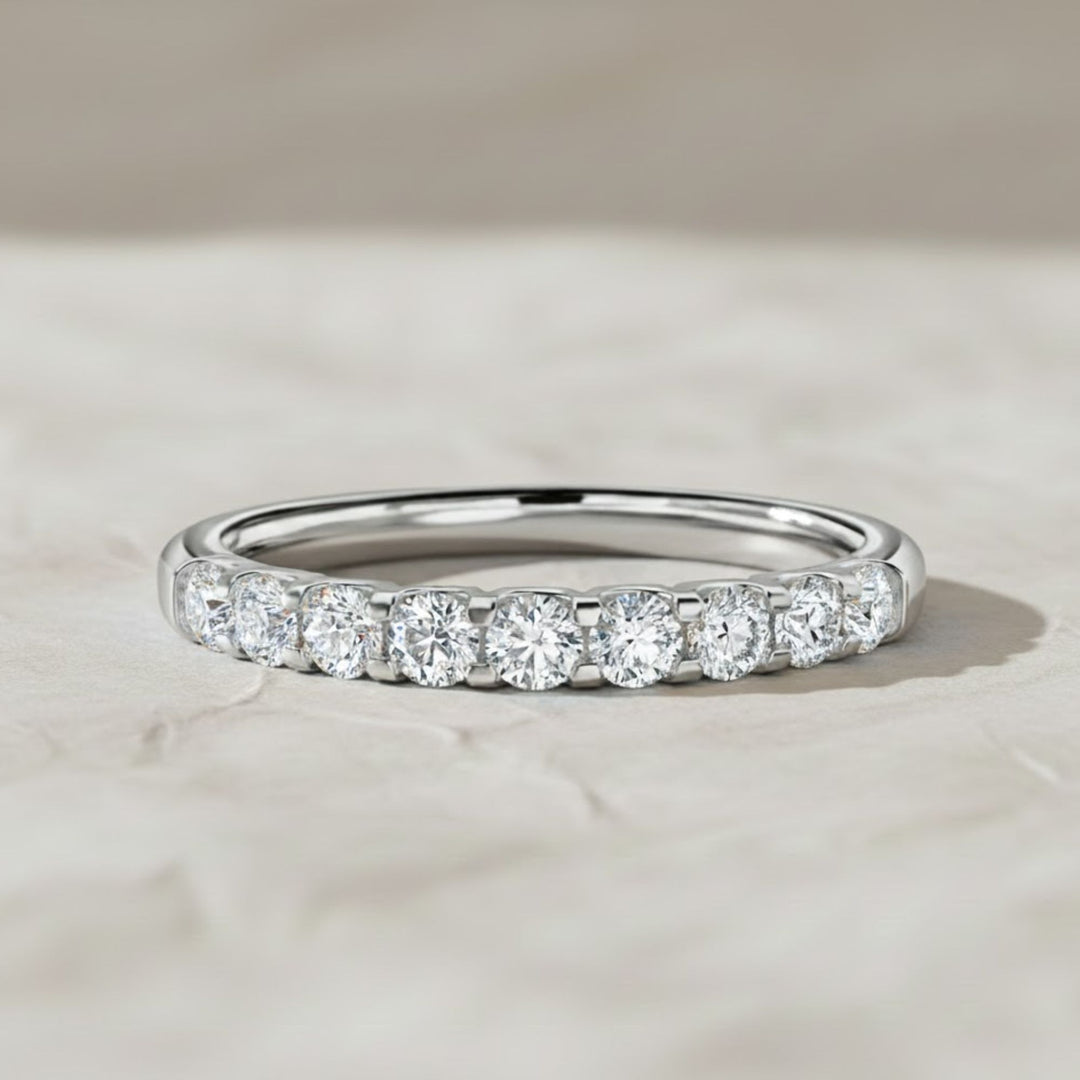 Round Cut Lab Grown Diamond Eternity Ring 0.30 CTW | 3/4th Band in 9K, 14K, 18K White, Yellow, Rose Gold | SGL Certified Jewelry