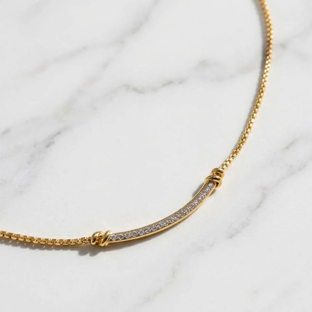 Lab Grown Diamond Bar Necklace 14K Gold, Pave Setting, Elegant Pendant, Anniversary Gift for Her, Women's Gold Jewelry