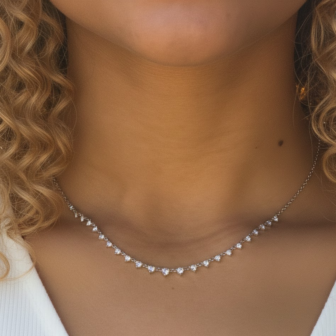 Diamond Drip Necklace, 1.09 CT Round ,14K Solid Gold, Gift for Her, Modern Fine Jewelry