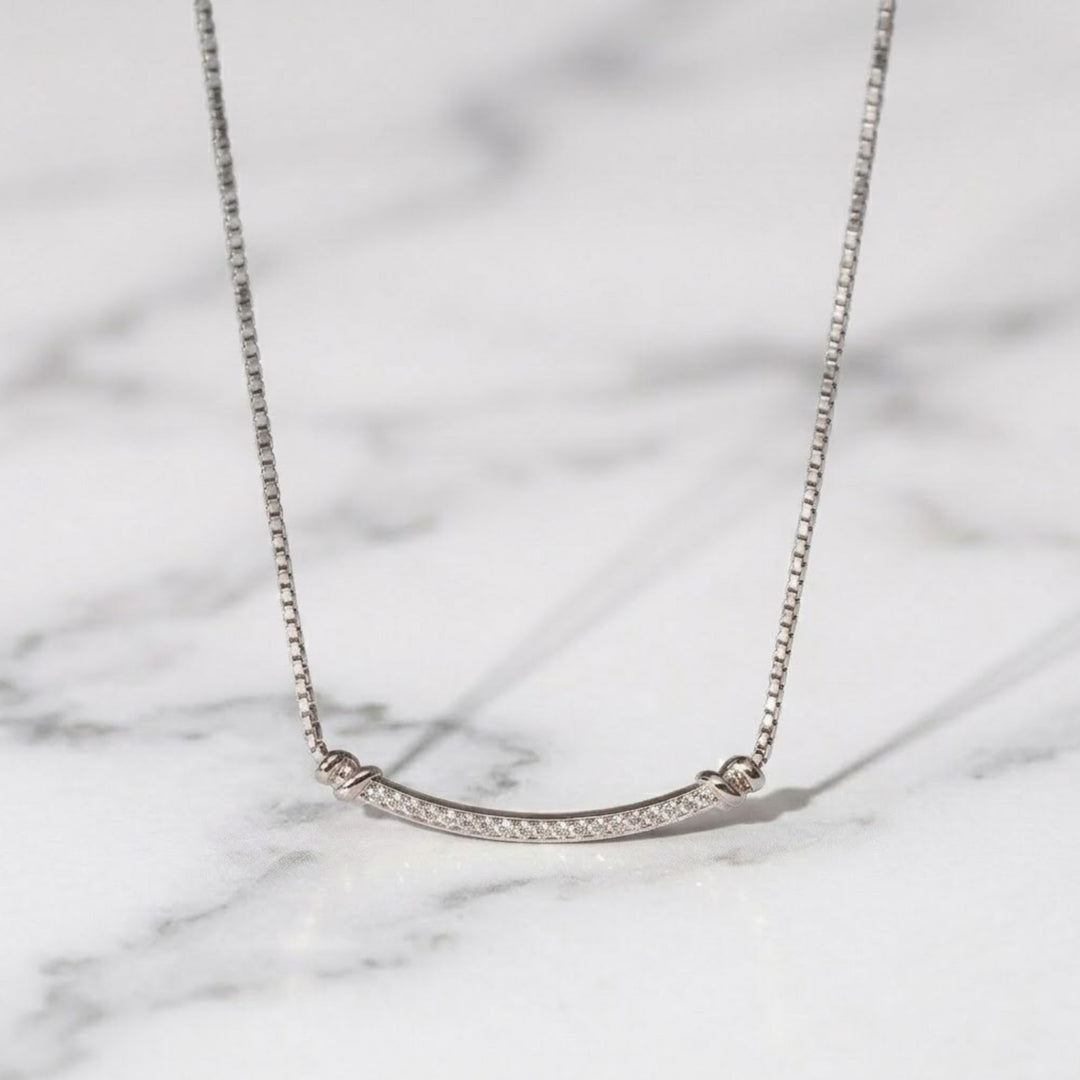 Lab Grown Diamond Bar Necklace 14K Gold, Pave Setting, Elegant Pendant, Anniversary Gift for Her, Women's Gold Jewelry