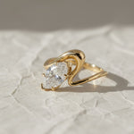 Load image into Gallery viewer, Marquise Lab Grown Diamond Solitaire Ring,14K Gold, Engagement Statement Jewelry, Curved Bypass Design, IGI Certified, Modern Elegant Gift