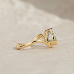 Load image into Gallery viewer, Lab Grown Oval Cut Diamond Ring, Bezel Set, 2.00 CT F+ VS+ Certified IGI Gold Engagement Ring, East West Solitaire, Luxury Jewelry