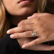 East West 1CT Marquise Cut Diamond Engagement Ring, Solitaire Marquise Ring 14K Solid Yellow Gold Ring Statement Ring