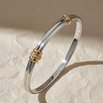 Load image into Gallery viewer, Bangle Bracelet, Statement Jewelry, Two Tone Diamond Bangle, Minimalist Bracelet, Vintage Jewelry, Stacking Bracelet, Bangles