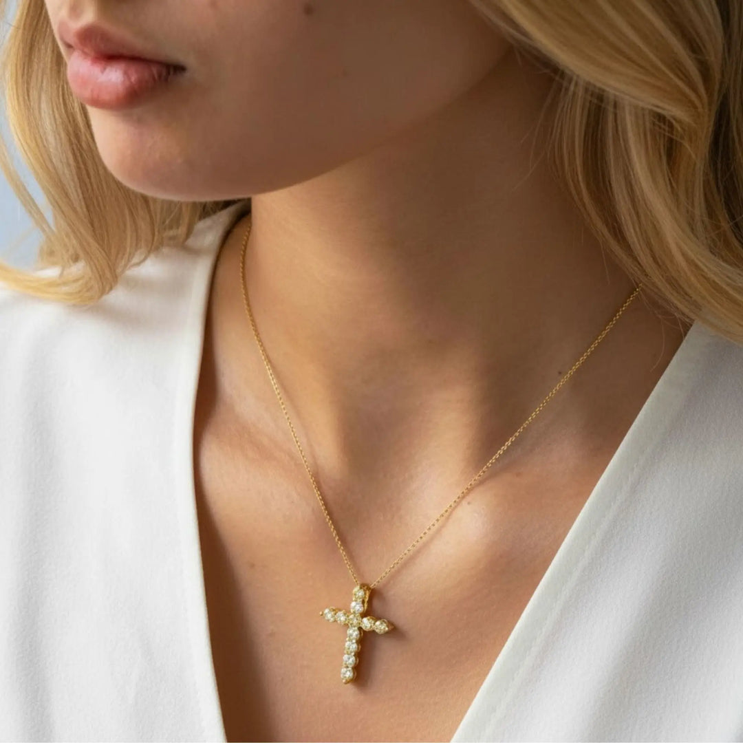 14k Gold Cross Necklace, Cross Necklace, Christian Gifts, Minimalist Necklace, Baptism necklace, Christmas Gift , Hallowen gift , Women gift Jwalin Jewels