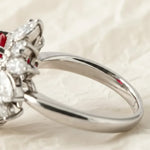 Load image into Gallery viewer, Solid Gold Oval Cut Lab-Grown Ruby Engagement Ring, Proposal Ring, Promise Ring, Art Deco Ring, Anniversary/ Birthday Gift for Women, Wife