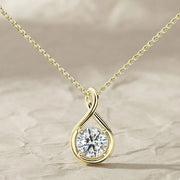 Round Diamond Necklace, Dainty Necklace, Gold Necklace, Layering Necklace, Gift for her, Diamond Pendant, Anniversary Gift Jwalin Jewels