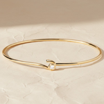 Load image into Gallery viewer, Diamond Cuff Bracelet,14K Solid Gold, Wave Bezel Setting, Modern Open Bangle, Certified Fine Jewelry, Anniversary Gift, Daily Wear