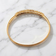 Solid Gold Natural Diamond Bangle Bracelet, Graduated Natural Diamond Cluster Bar, Thin Hinged Elegant Bangle Bracelet, Bridal Anniversary Gift, Bangle Gift
