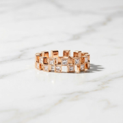 14K Solid Gold Princess Cut Diamond Eternity Band, Lab-Grown IGI Certified