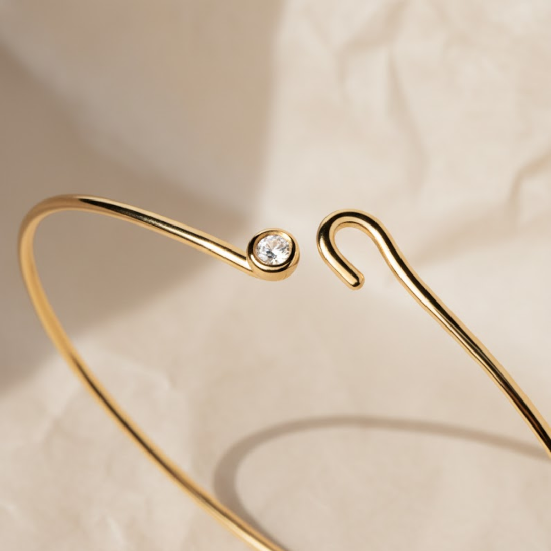 Diamond Cuff Bracelet,14K Solid Gold, Wave Bezel Setting, Modern Open Bangle, Certified Fine Jewelry, Anniversary Gift, Daily Wear