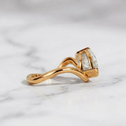 Lab Grown Oval Cut Diamond Ring, Bezel Set, 2.00 CT F+ VS+ Certified IGI Gold Engagement Ring, East West Solitaire, Luxury Jewelry