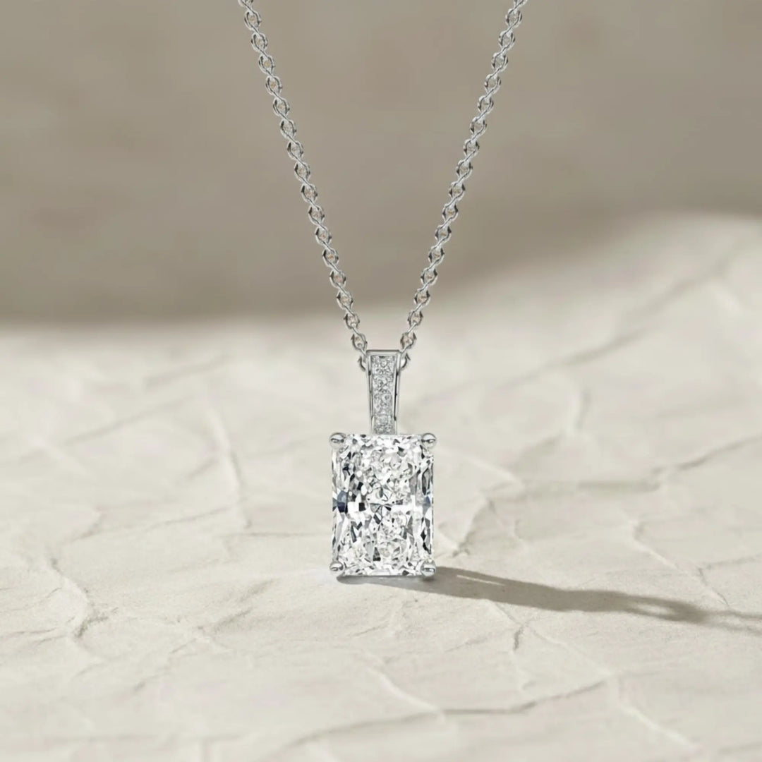 1.50Ct Radiant Cut Lab Diamond Necklace, 14K Gold Solitaire Pendant, F+ VS+ Certified,Prong Setting,Dainty Gold Jewelry for Gift or Everyday Jwalin Jewels