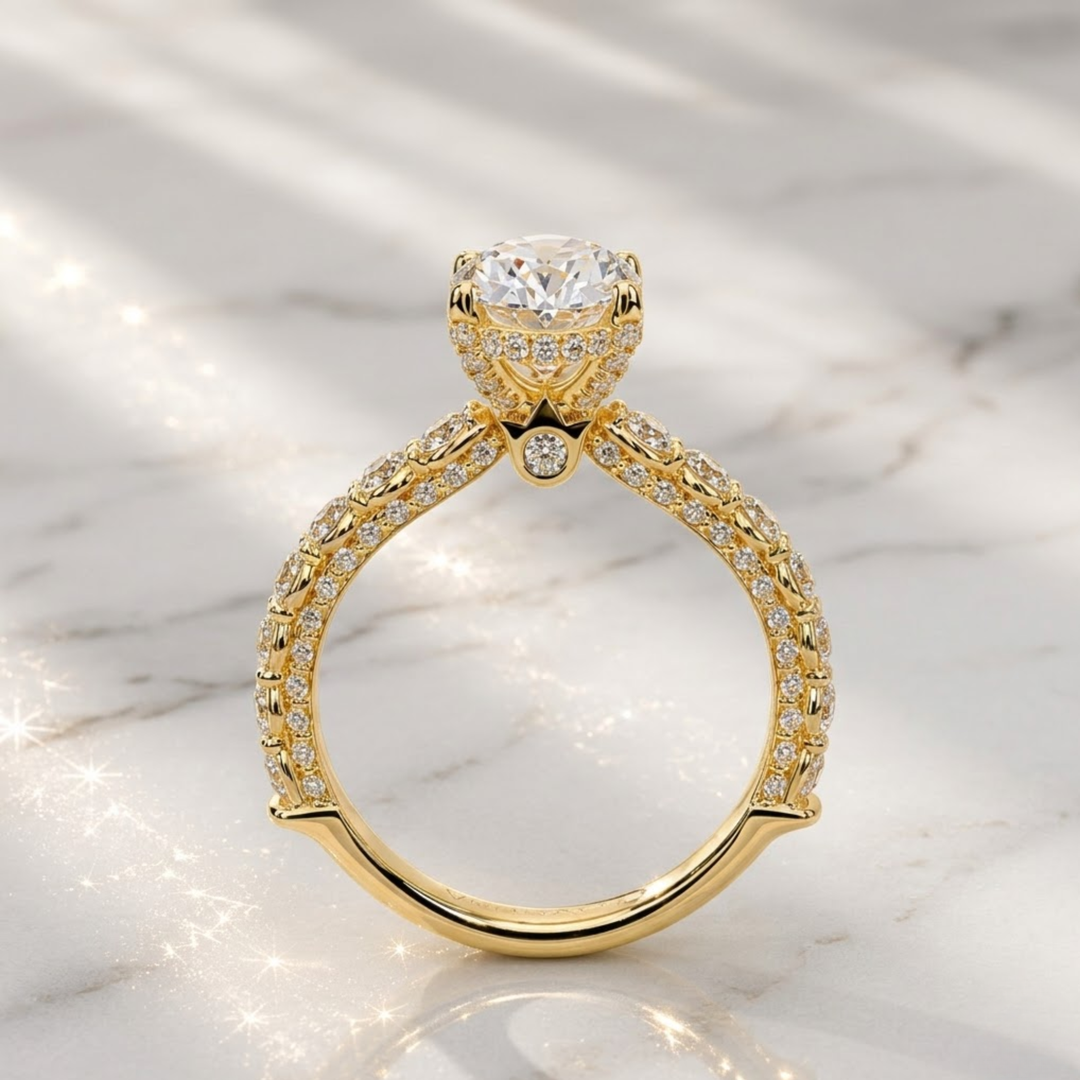 1.95 Carat Lab Grown Diamond Engagement Ring, Hidden Halo, IGI Certified, Oval Cut Lab Created Diamond Solitaire Ring, 14k White Gold, Gift