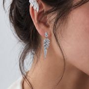0.77 Carat GIA Certified Natural Diamond Tail Feather Drop Earrings | 18K Solid Gold