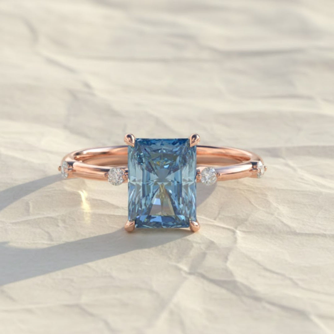 IGI Certified 2.00 Carats Pink Radiant Cut Lab Grown Diamond Engagement Ring, Radiant Shape Diamond Wedding Ring, 14k Gold Jewelry For Her