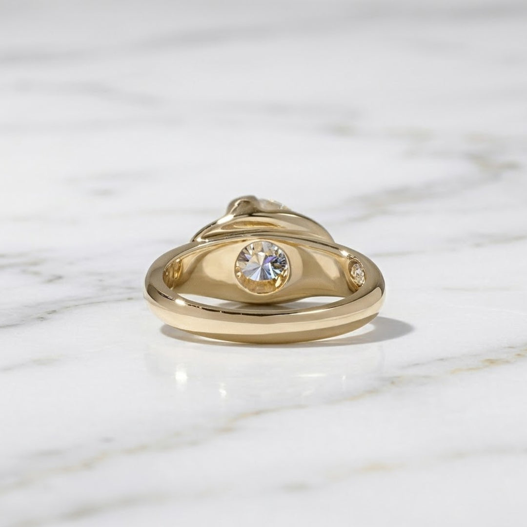 Round Cut Lab Grown Diamond Solitaire Ring 2 CT Bezel Set Solitaire Diamond Engagement Ring, 14K Gold Promise Ring, Anniversary Gift