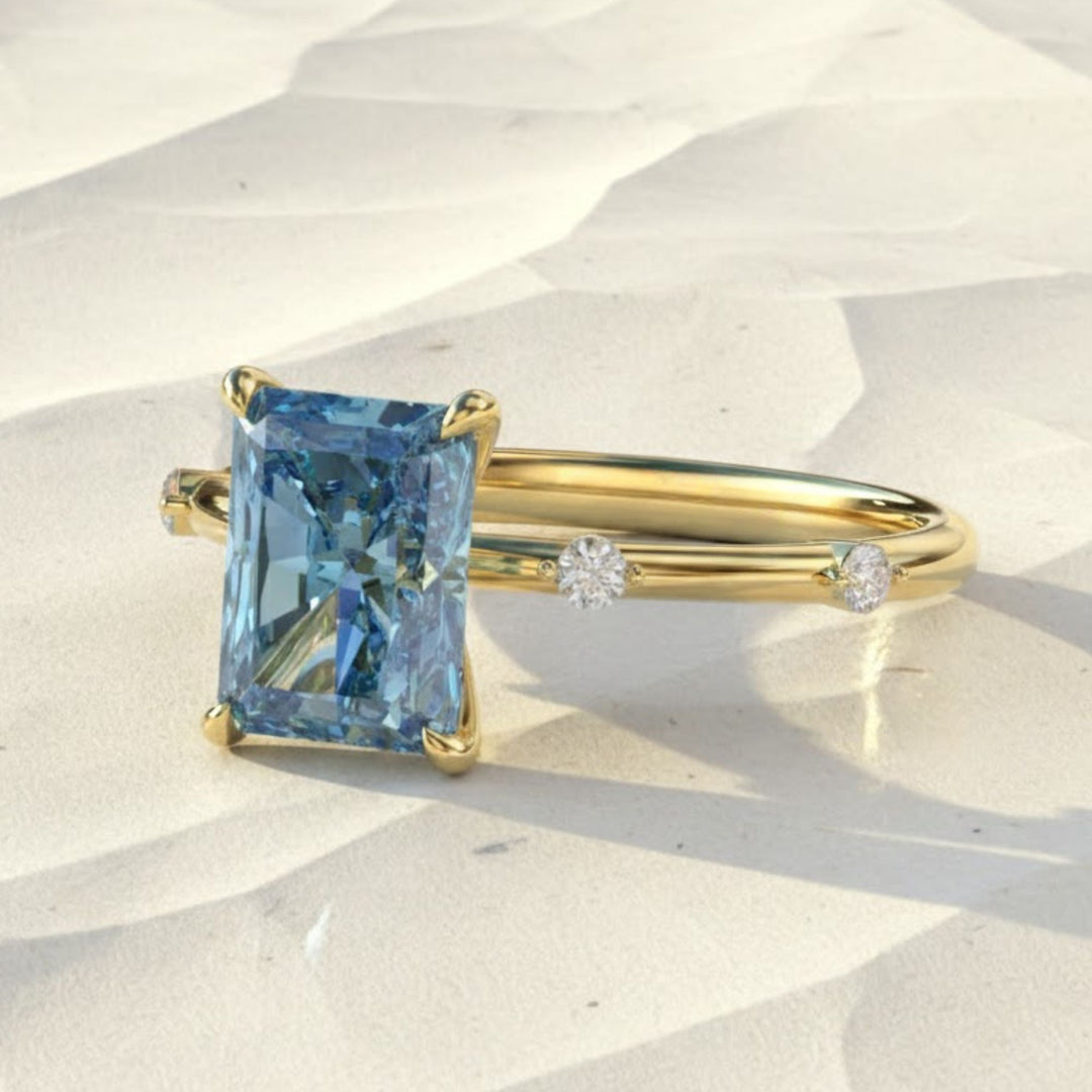 IGI Certified 2.00 Carats Pink Radiant Cut Lab Grown Diamond Engagement Ring, Radiant Shape Diamond Wedding Ring, 14k Gold Jewelry For Her