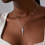 0.40 Carat GIA Certified Natural Diamond Tail Feather Drop Necklace| 18K Solid Gold