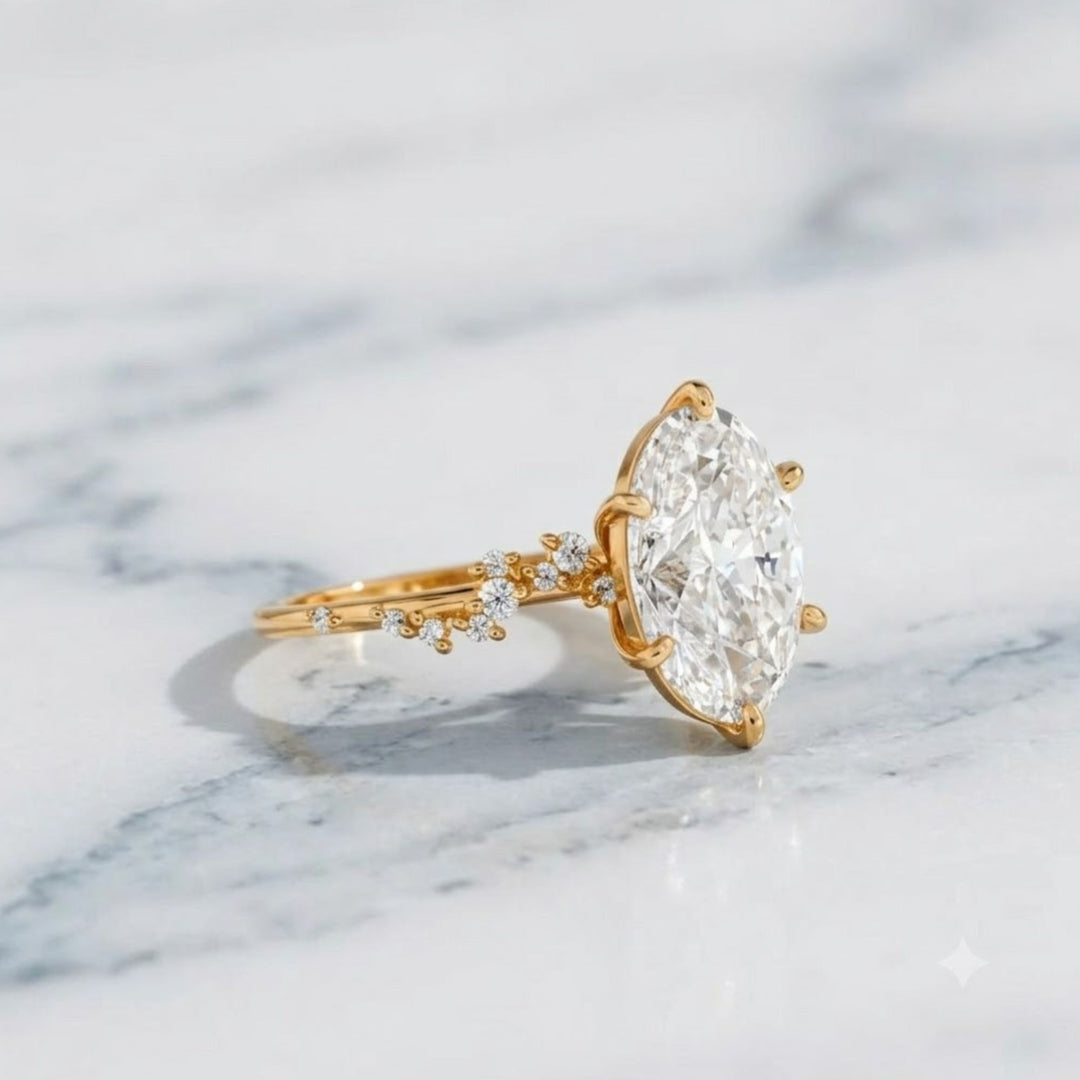 2.00 CT Oval Lab Grown Diamond Engagement Ring, Low Profile Solitaire Ring, Handmade Fine Jewelry, Minimalist Solid Gold Ring, IGI Certified