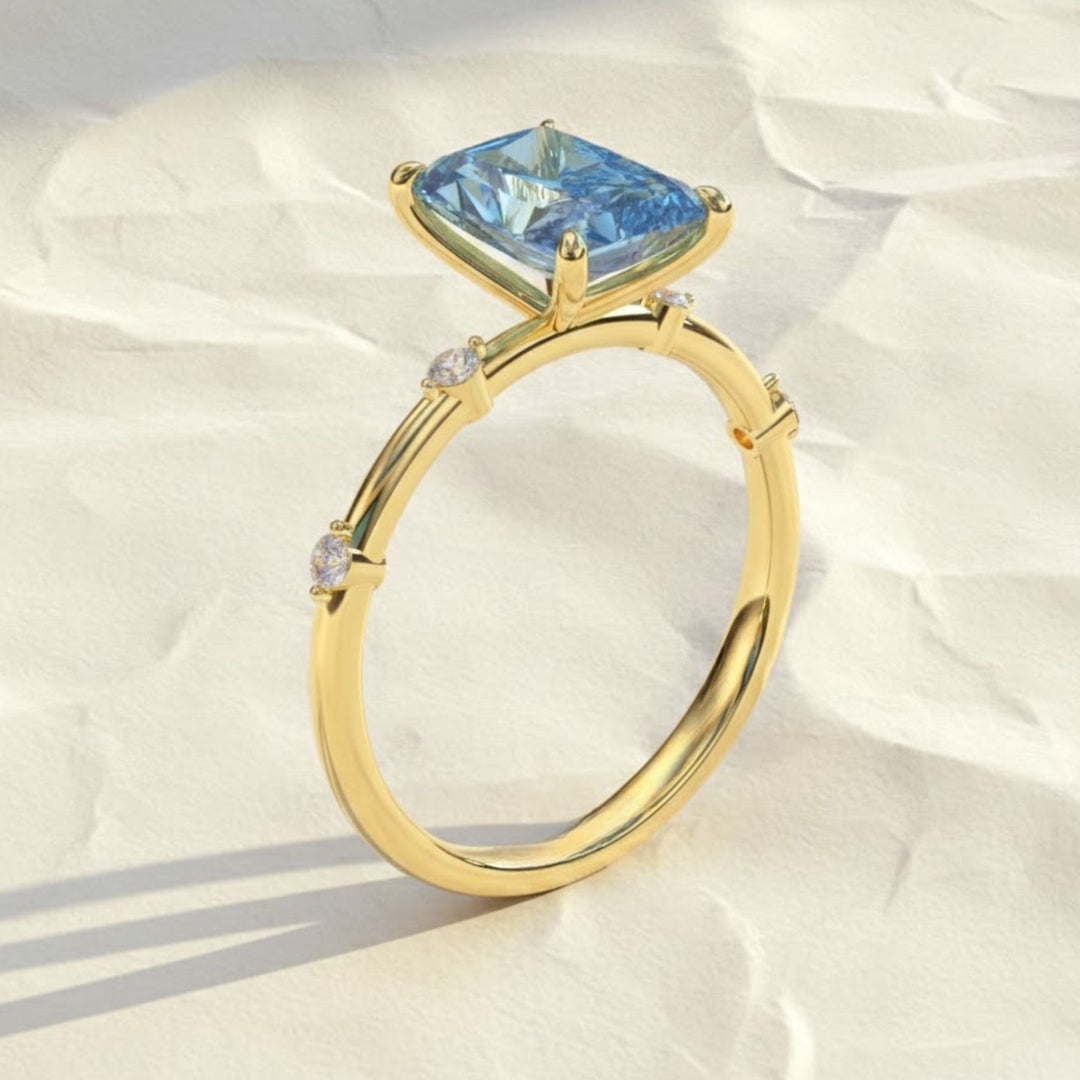 IGI Certified 2.00 Carats Pink Radiant Cut Lab Grown Diamond Engagement Ring, Radiant Shape Diamond Wedding Ring, 14k Gold Jewelry For Her