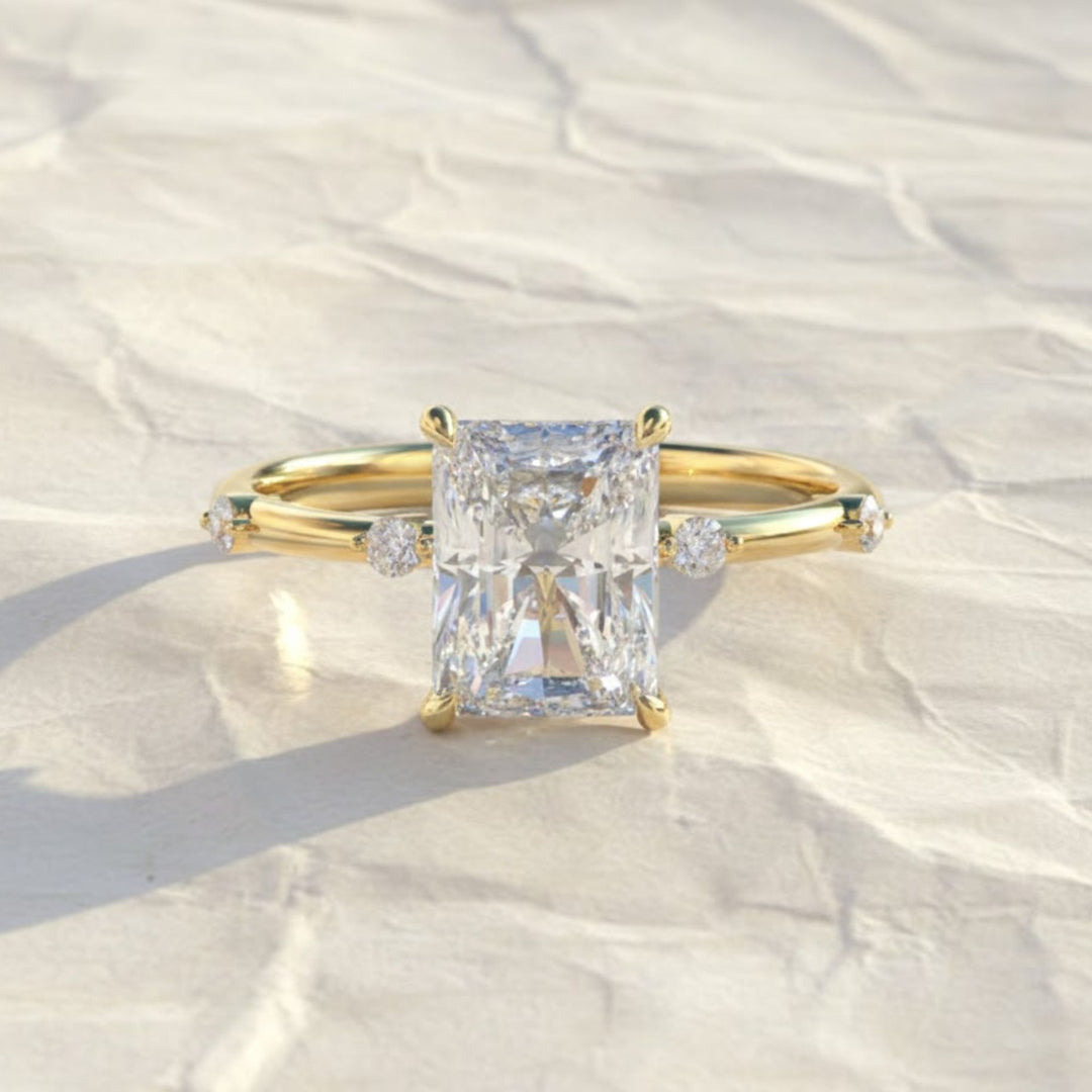 IGI Certified 2.00 Carats Pink Radiant Cut Lab Grown Diamond Engagement Ring, Radiant Shape Diamond Wedding Ring, 14k Gold Jewelry For Her