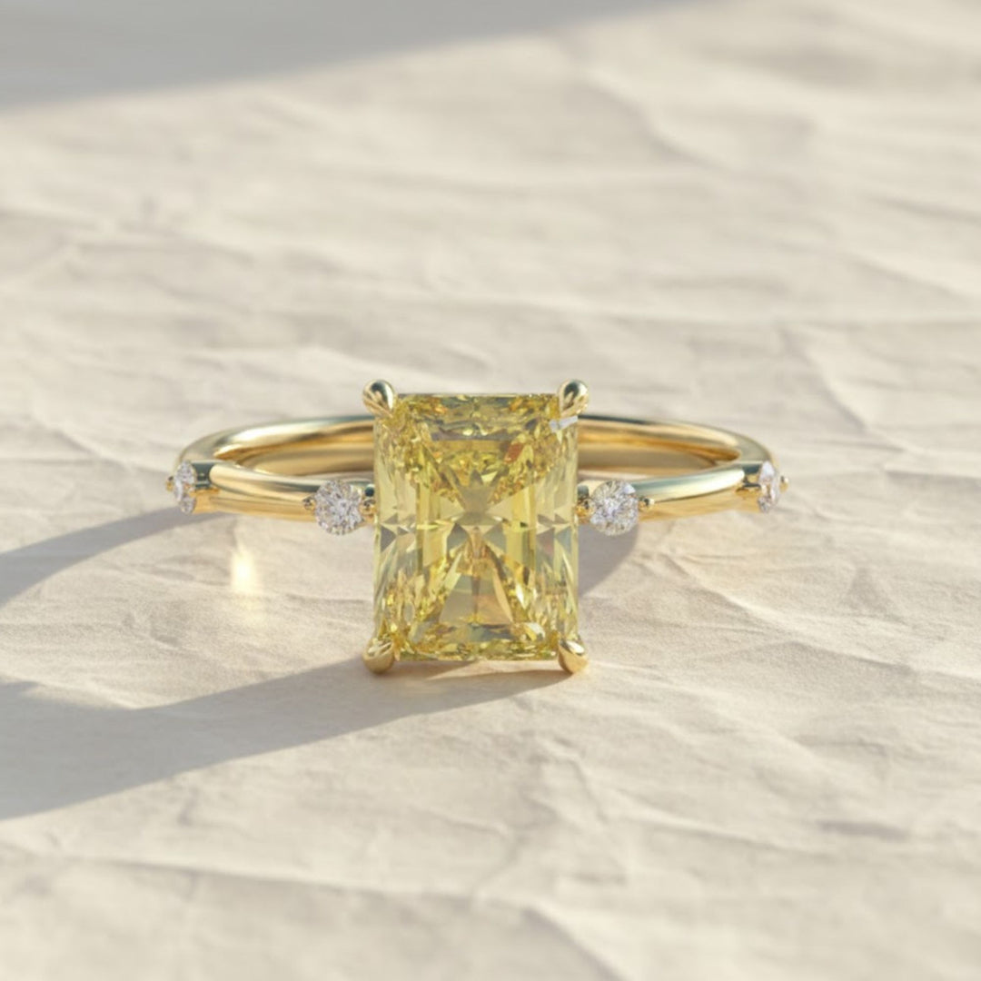 IGI Certified 2.00 Carats Pink Radiant Cut Lab Grown Diamond Engagement Ring, Radiant Shape Diamond Wedding Ring, 14k Gold Jewelry For Her