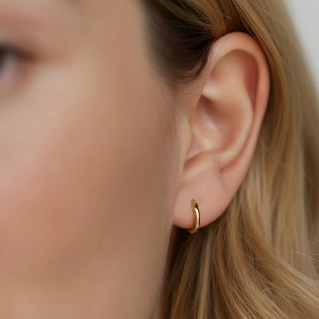 Gold Huggie Earrings, Small Hoop Earrings, Dainty Gold Hoops, Minimalist Jewelry, Everyday Gold Earrings, 14K solid Gold Jwalin Jewels