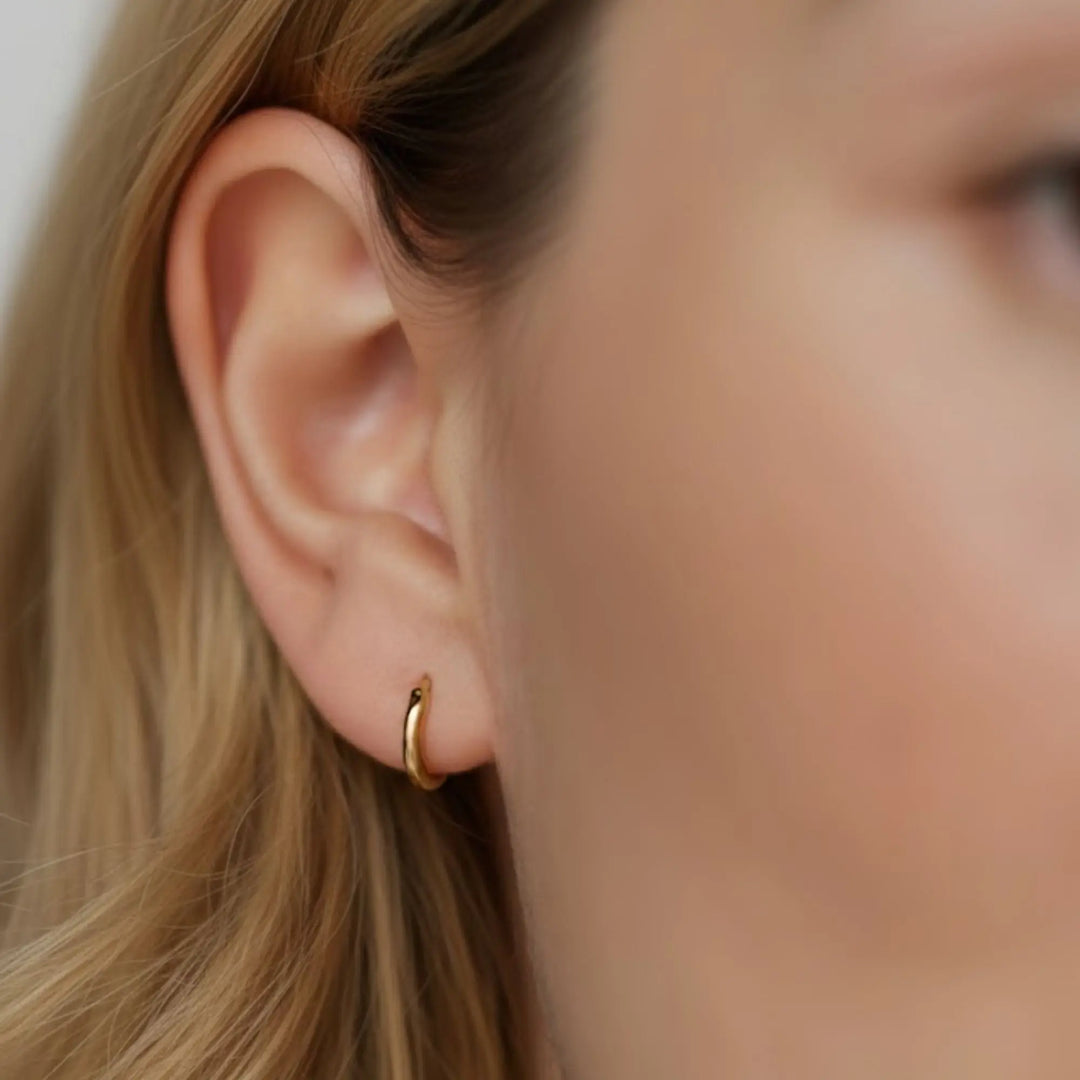 Gold Huggie Earrings, Small Hoop Earrings, Dainty Gold Hoops, Minimalist Jewelry, Everyday Gold Earrings, 14K solid Gold Jwalin Jewels