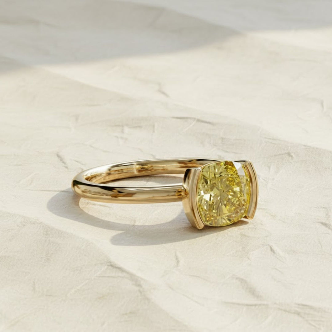 2 Carat Lab Grown Pink Diamond Ring Pink Solitaire Cushion Engagement Ring Wedding Gift Gold Ring For Women\Girl Anniversary Gift For Wife