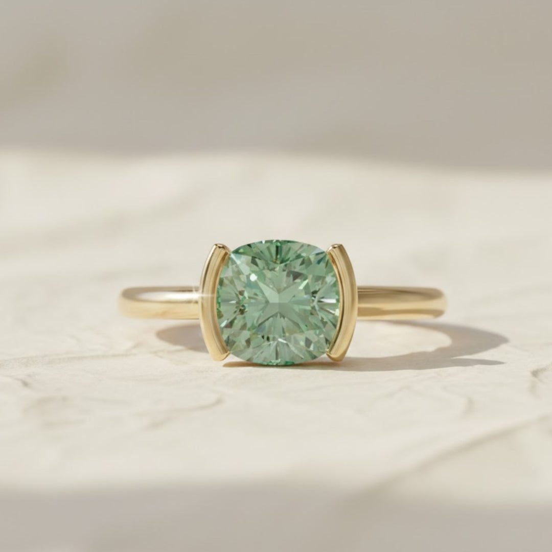 2 Carat Lab Grown Pink Diamond Ring Pink Solitaire Cushion Engagement Ring Wedding Gift Gold Ring For Women\Girl Anniversary Gift For Wife