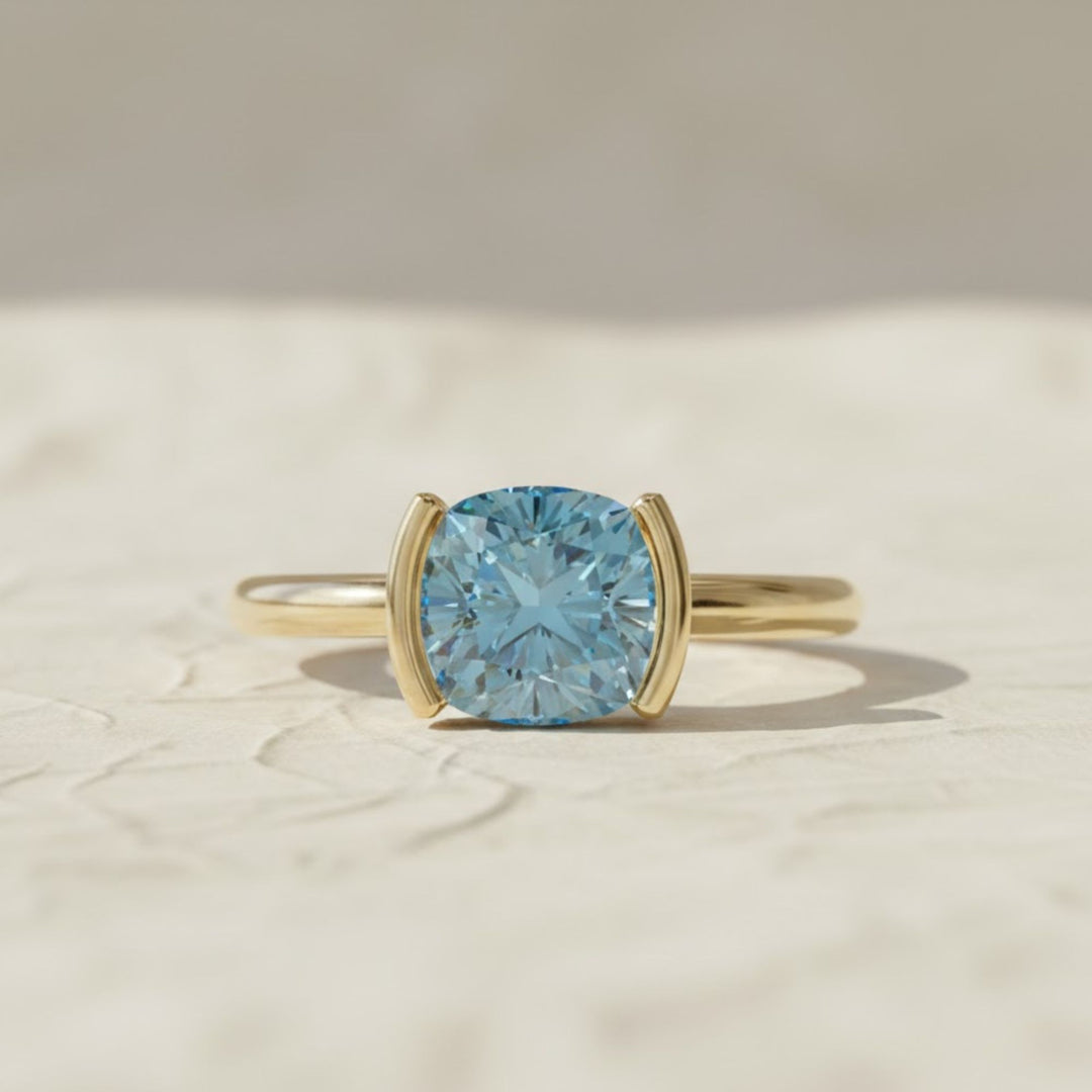 2 Carat Lab Grown Pink Diamond Ring Pink Solitaire Cushion Engagement Ring Wedding Gift Gold Ring For Women\Girl Anniversary Gift For Wife