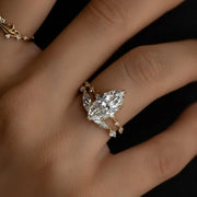 Marquise Diamond Engagement Ring Genuine Lab Grown Diamond Anniversary Ring Unique Proposal Ring for Her Six Claw Prong Setting Ring Gift Jwalin Jewels