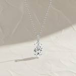 Load image into Gallery viewer, 1.50ct Marquise Cut Lab Grown Diamond Pendant Necklace, 9K-18K Gold, Solitaire Prong Set, Gift for Her, Layering Dainty Gold Necklace