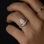 Load image into Gallery viewer, Marquise Diamond Engagement Ring Genuine Lab Grown Diamond Anniversary Ring Unique Proposal Ring for Her Six Claw Prong Setting Ring Gift Jwalin Jewels