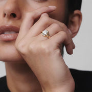 2.00 Carat IGI Certified F Color VS1 Clarity Round Brilliant Ideal Cut Lab Grown Diamond Solitaire Ring, Bezel Set 14k Gold