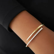 Diamond Bangle Bracelet 1ct, 14K Cross Over Bangle, Graduating Diamond Bracelet, Diamond Gold Bracelet Bangle, Ladies Bracelet Bangle Jwalin Jewels